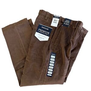 HAGGAR Premium Stretch Corduroy Pant Classic fit,  Camel Brown, 36W x 30L, NWT